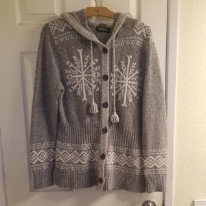 Gray Snowflake EDDIE BAUER Hooded Cardigan